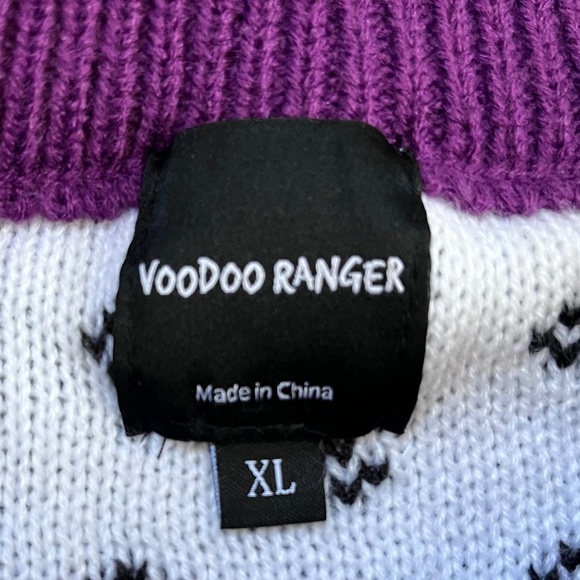 Voodoo Ranger knit beer crewneck Fair Isle ugly sweater holiday Christmas XL - Picture 3 of 7